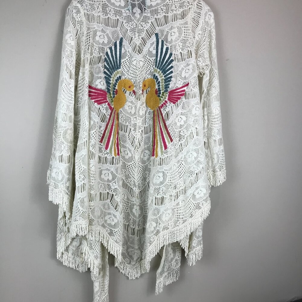 Women's Judith March Cotton Embroidered Shawl Size L
